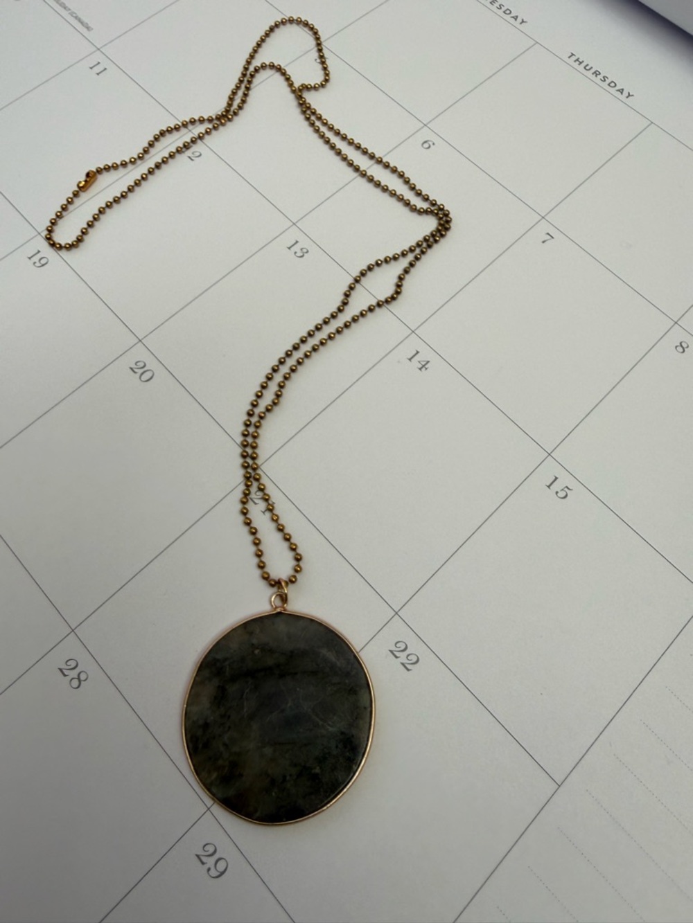 Gold Pendant Necklace with labradorite